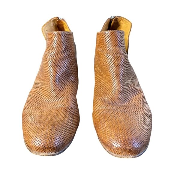 Officine Creative Woven Ankle Boots 40 US 10 Booties Shoes Brown Leather 2.5” - Picture 12 of 13